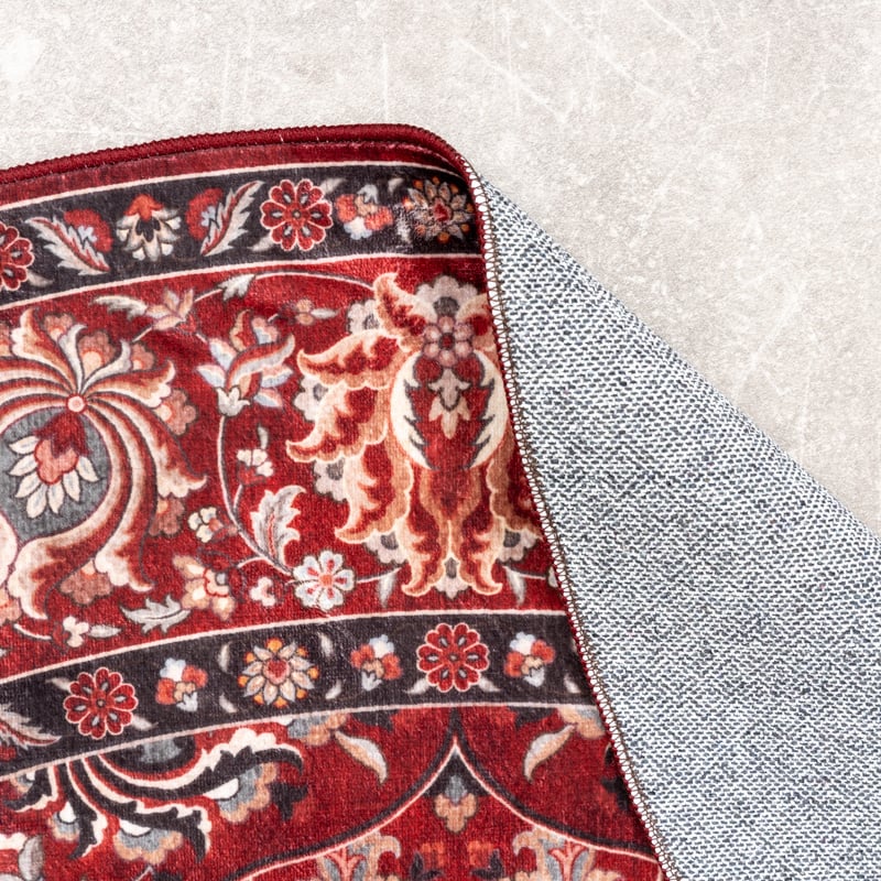 Round Vintage Rug - Imagine Medallion Red