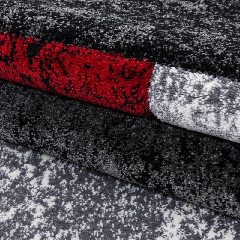 Modern floor rug - Tetris Red 1330