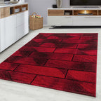Modern floor rug - Brick Red 1110