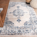 Vintage Rug - Deep Medallion White/Blue