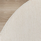 Oval Wool Rug - Feline White