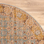 Round Vintage Rug - Thirza Oriental Light Blue/Multicolour