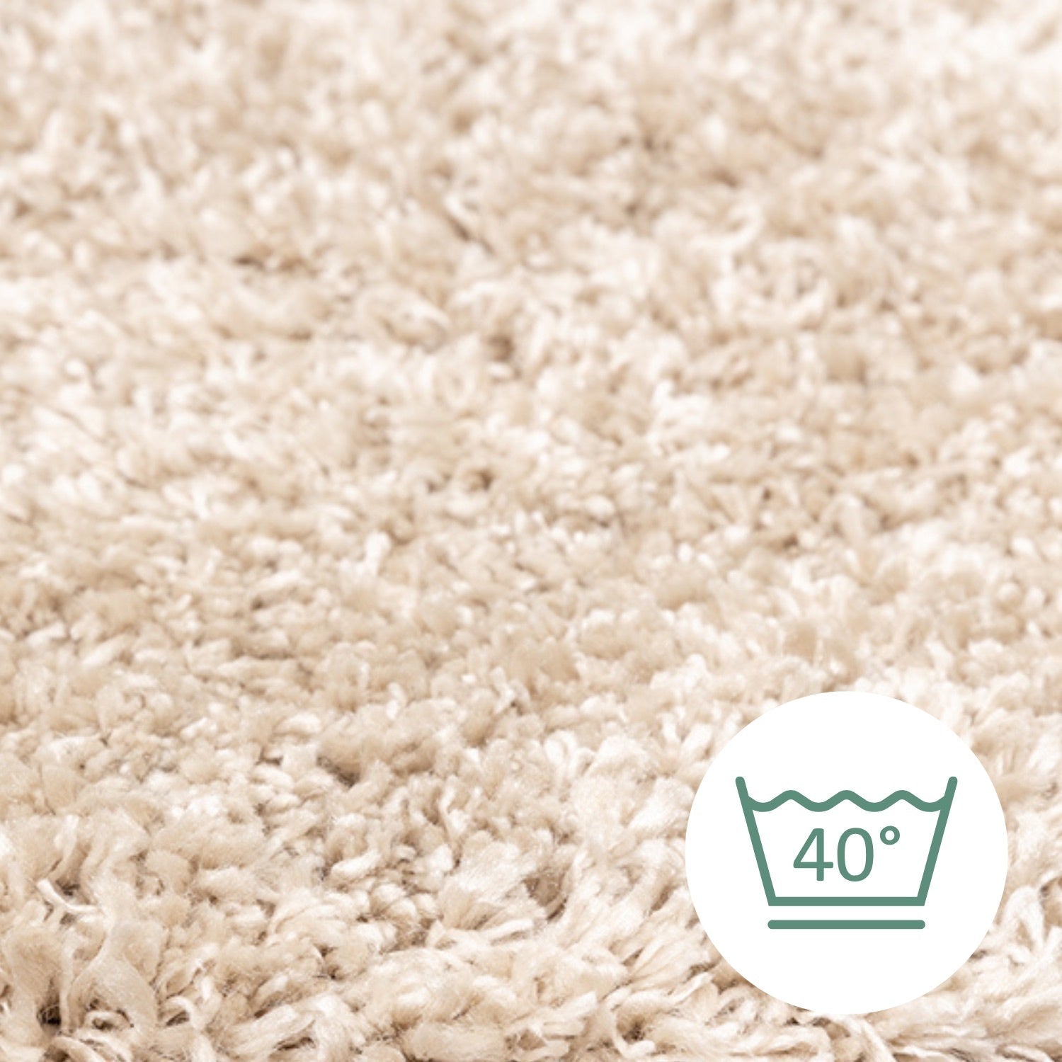 Washable High-Pile Rug - Tidy Beige