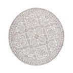 Round Outdoor Rug - Summer Oriental Light Grey