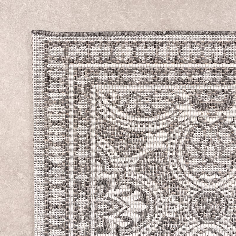 Square Outdoor Rug - Summer Oriental Grey