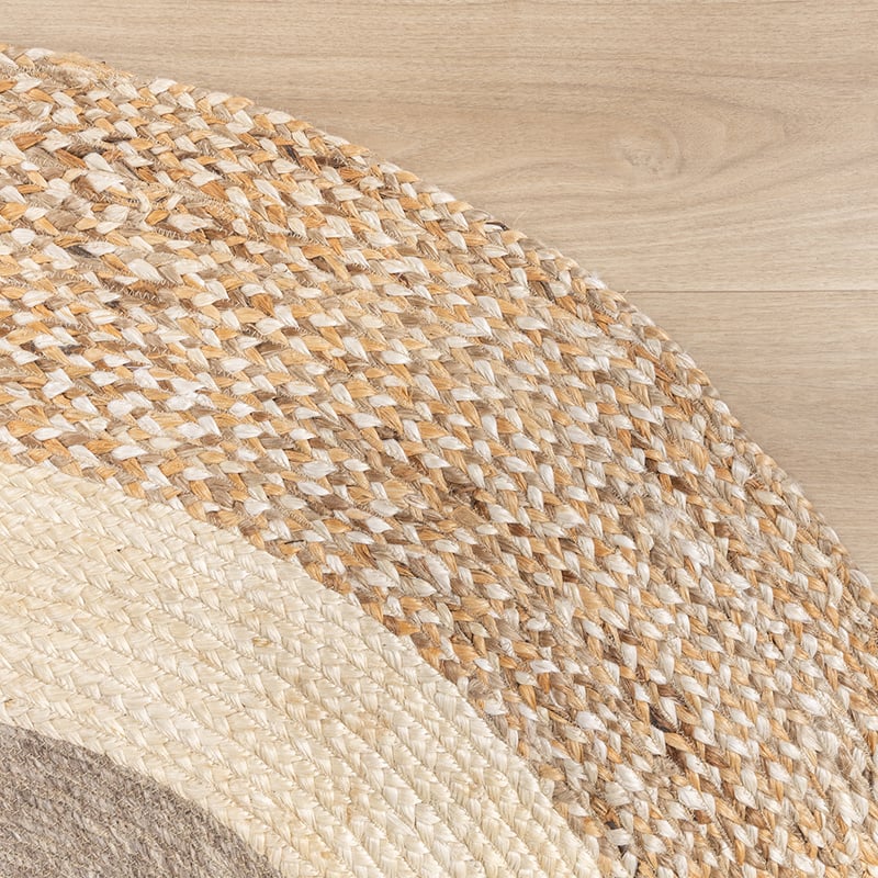 Round Jute Rug - Mirai Border White/Blend