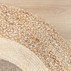 Round Jute Rug - Mirai Border White/Blend