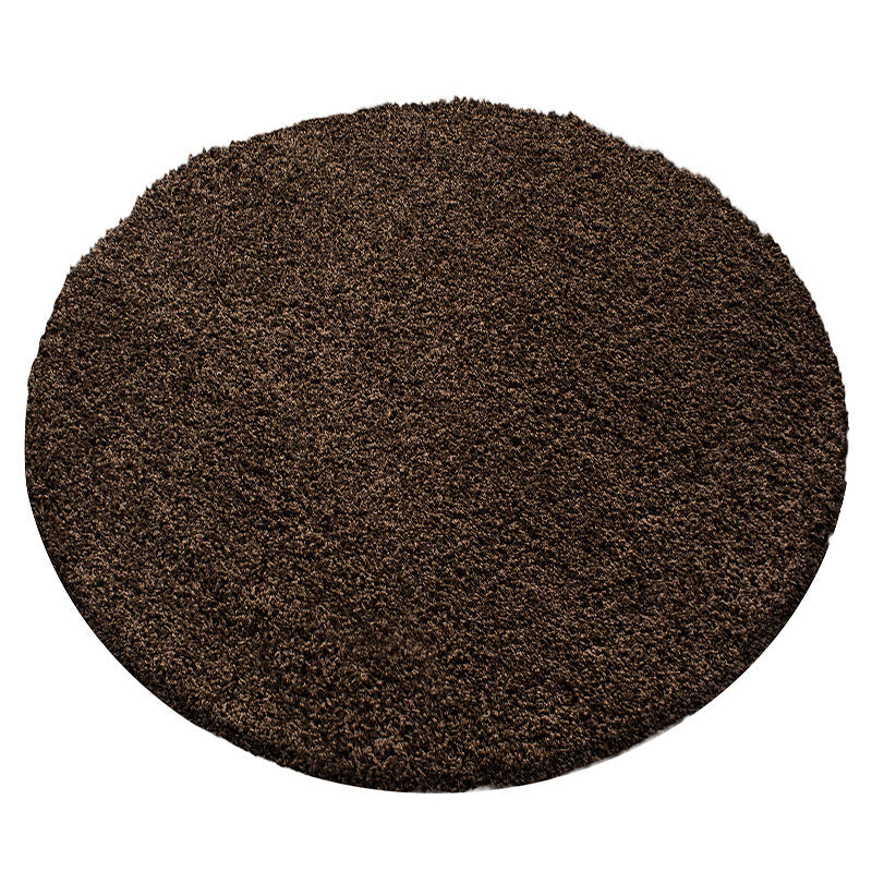 Round High-Pile Floor Rug - Sade Brown