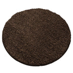 Round High-Pile Floor Rug - Sade Brown