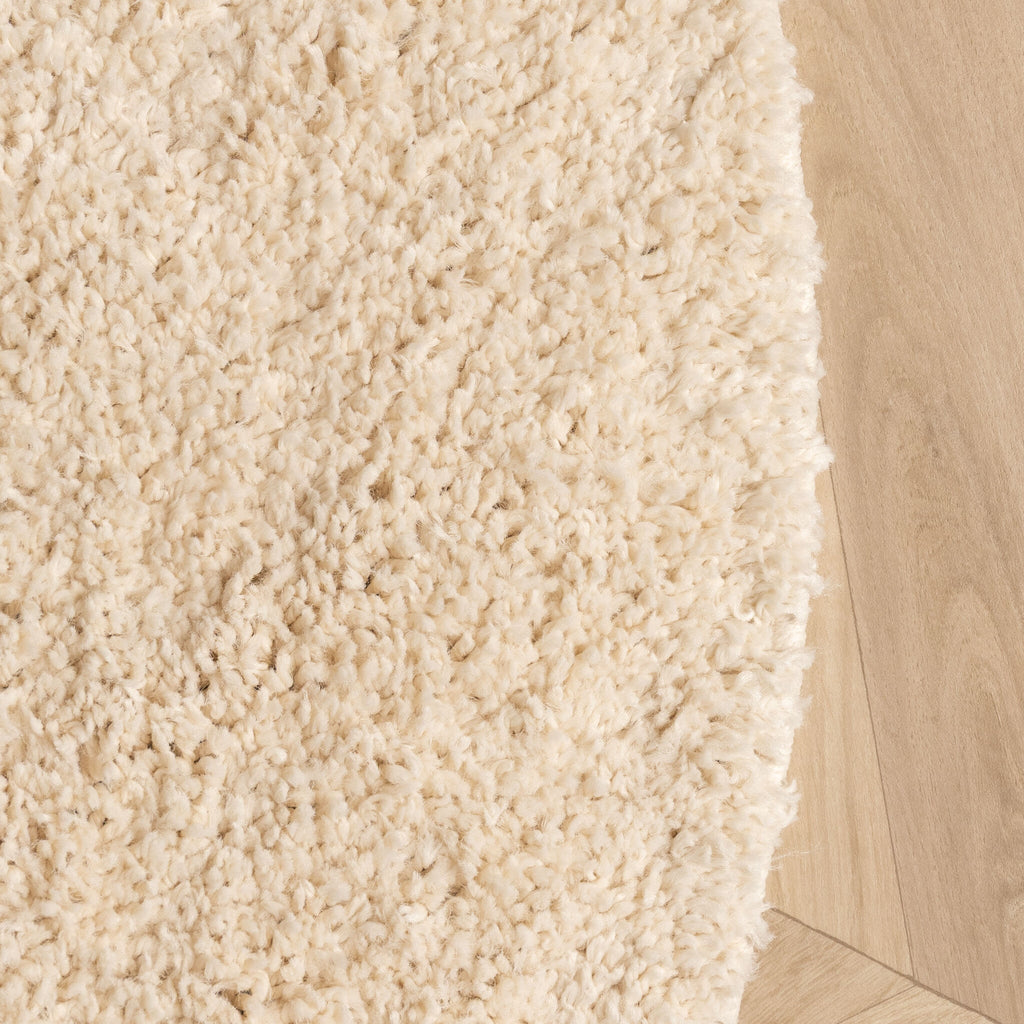 Round High-Pile Rug – Wish Cream