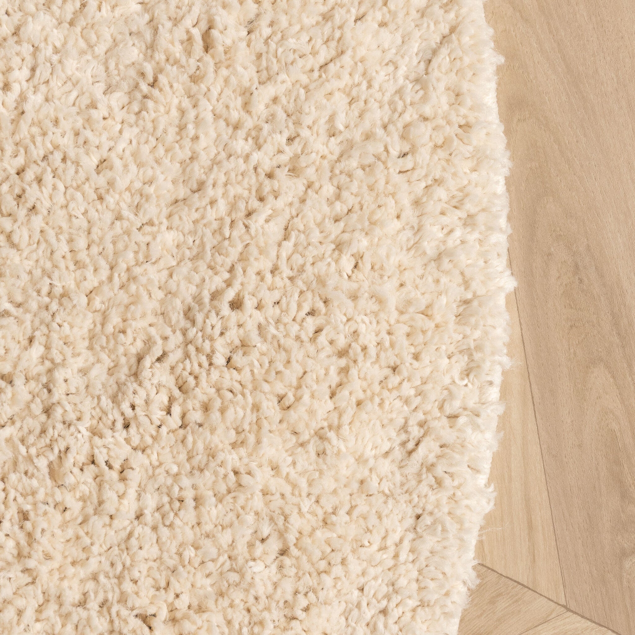 Round High-Pile Rug – Wish Cream