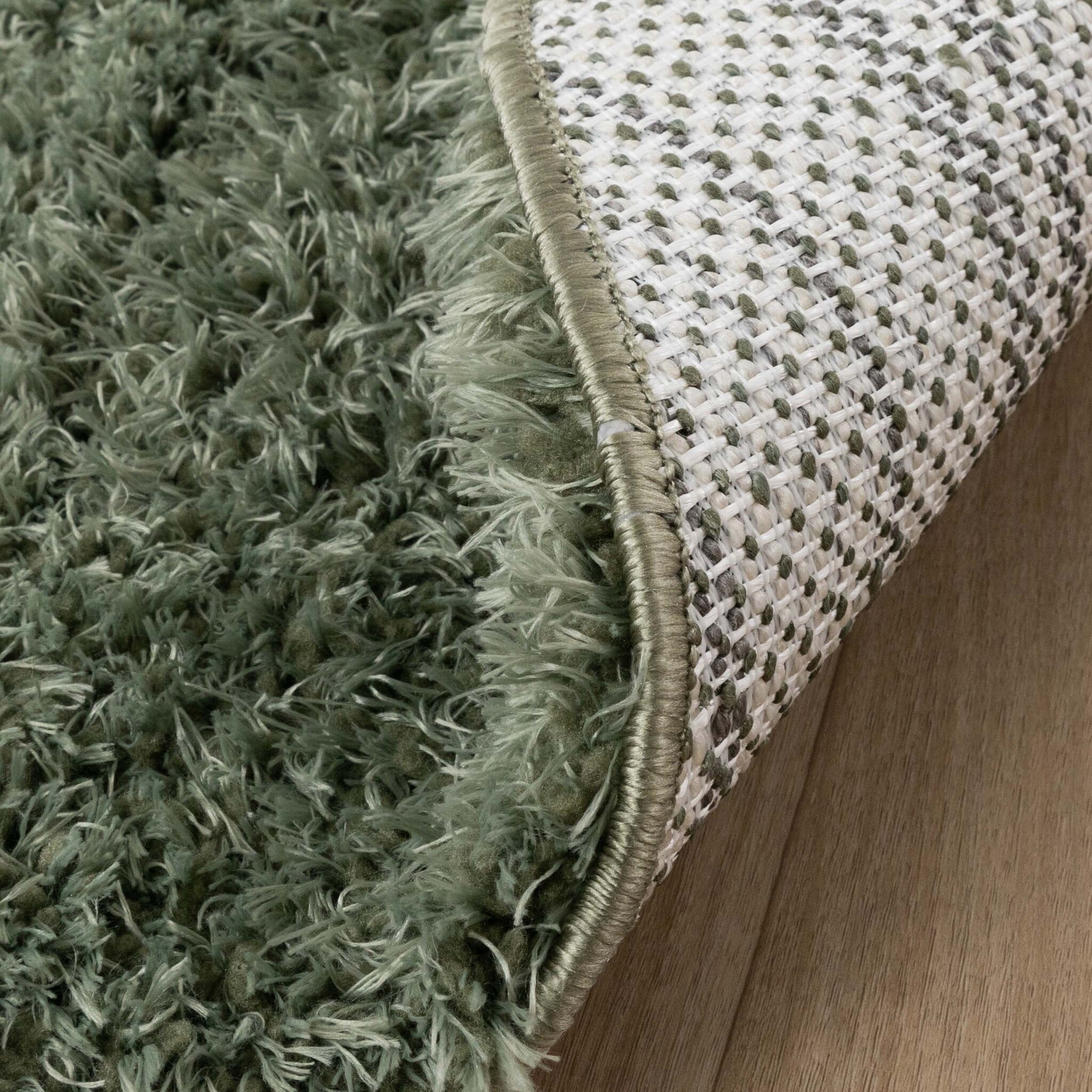 Oval Shaggy Rug - Blaze Green