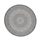 Round Outdoor Rug - Summer Azteca Grey