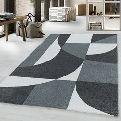 Retro floor rug - Stencil Forms Anthracite/Grey