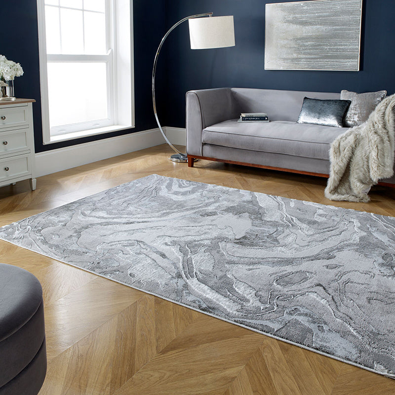Marble floor rug - Erio Marbled Grey