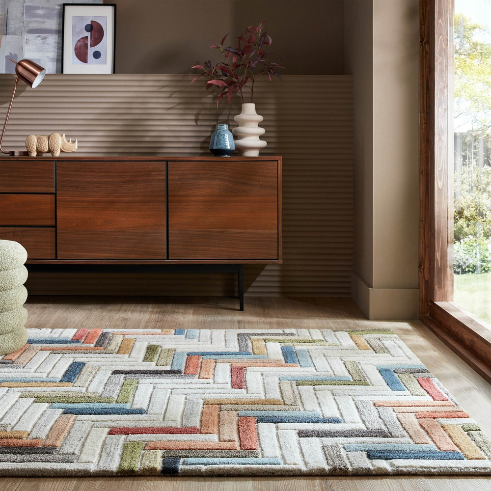 Wool floor rug - Rusho Multicolor