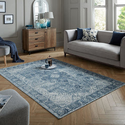 Oriental floor rug - Mannito Antique Blue