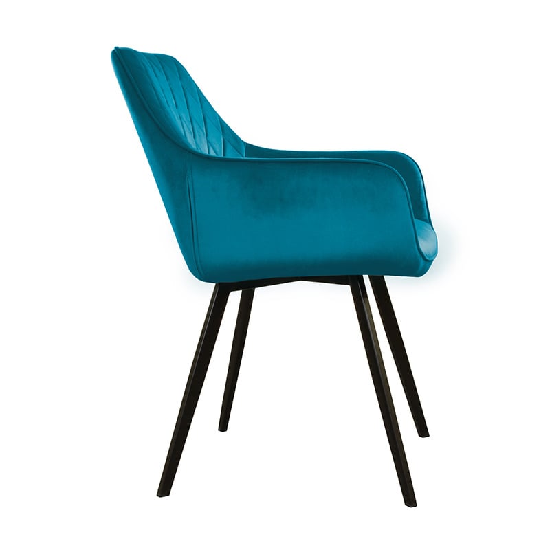 Velvet dining chair - Karl Blue