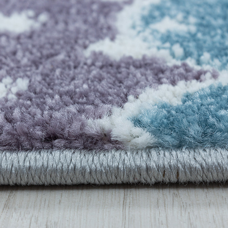 Round Children's Floor Rug - Lucy Clouds Gray