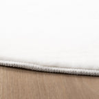Round Low-Pile Rug - Cozy White