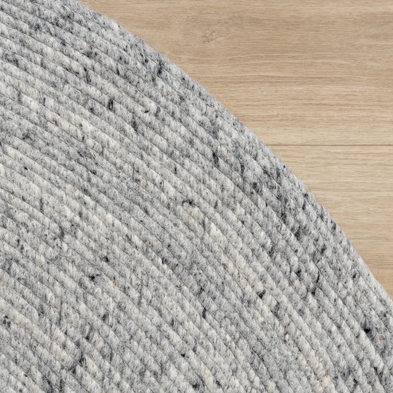 Round Wool Rug - Wise Grey/White