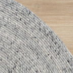 Round Wool Rug - Wise Grey/White