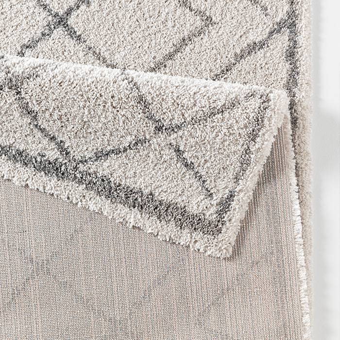 High-pile floor rug - Hamar Diamond Cream/Grey