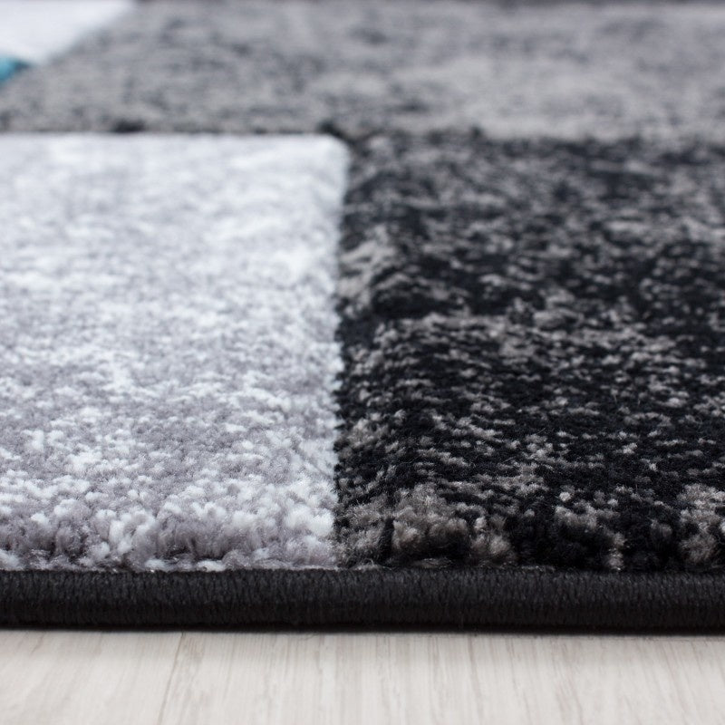 Modern floor rug - Tetris Turquoise 1330