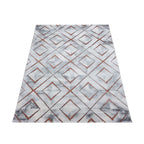 Modern floor rug - Marble Square Grey/Brown