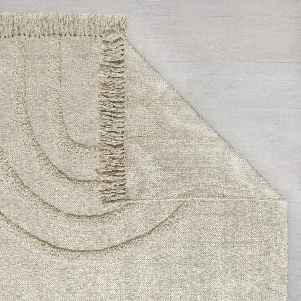 Hand-made Children's Floor Rug - Anuro Rainbow Cream