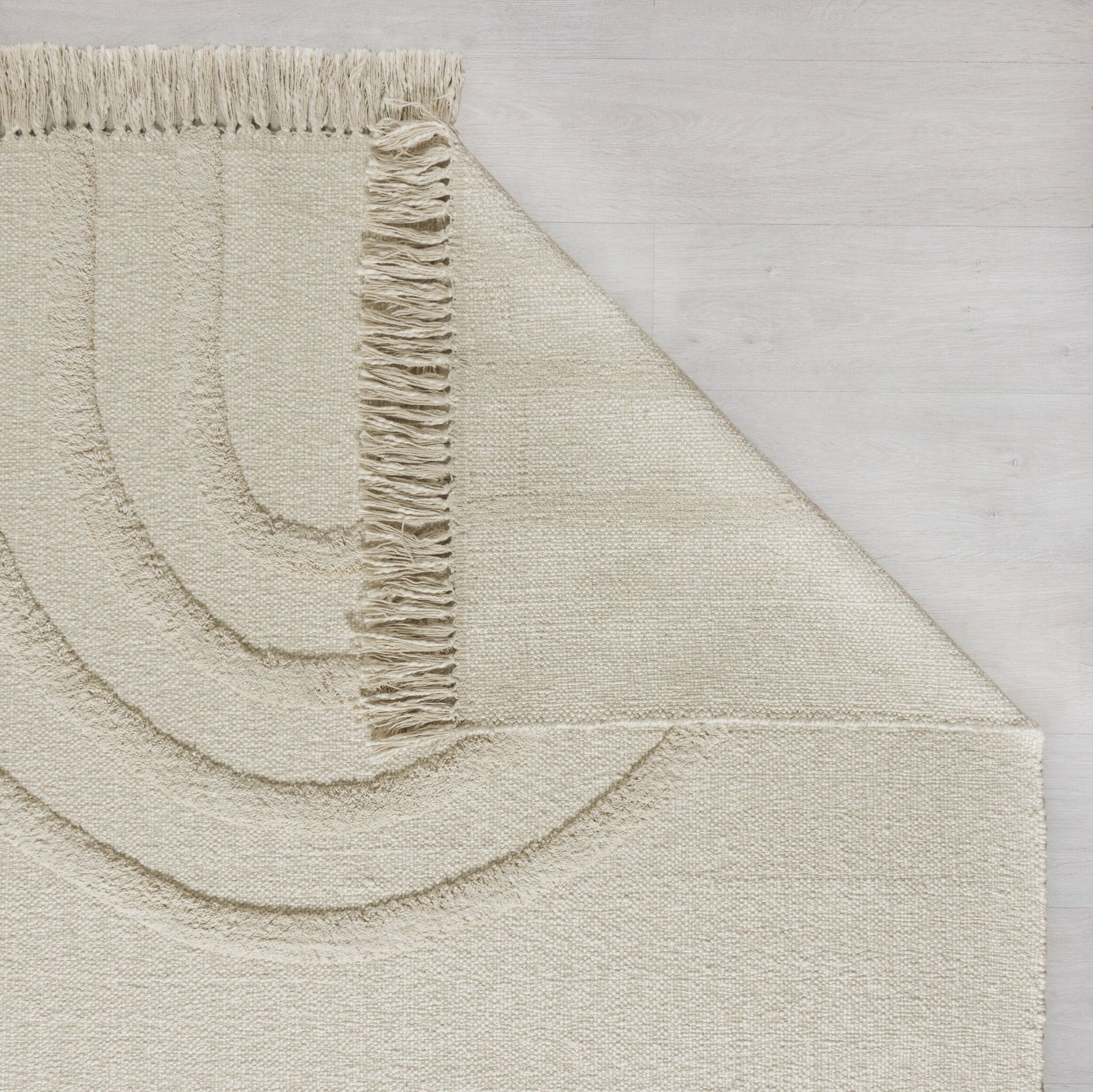 Hand-made Children's Floor Rug - Anuro Rainbow Cream