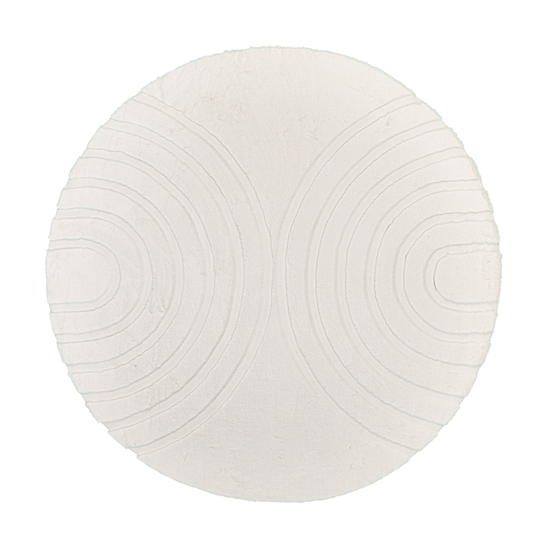 Round High Pile Rug - Carvy Arches Cream