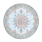 Round Vintage Rug - Lily Medallion Light Blue