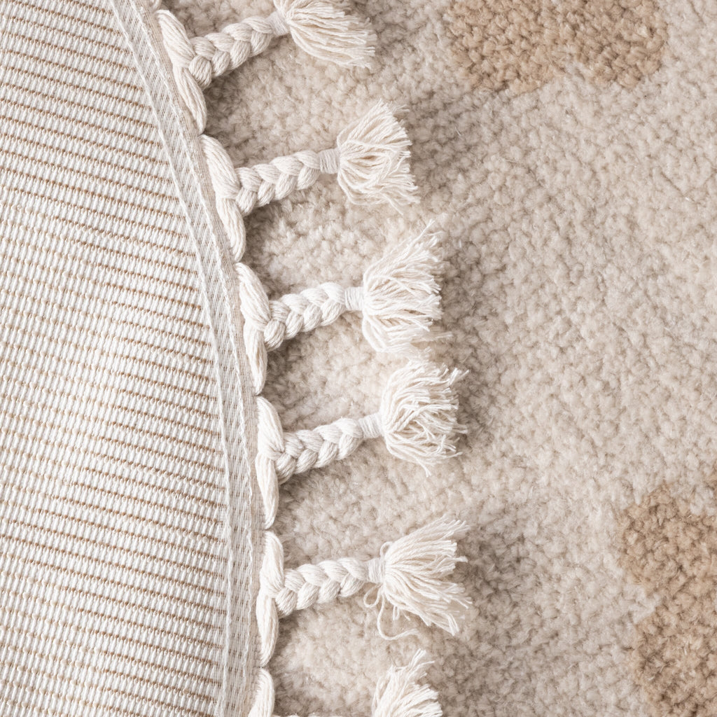 Round washable children's rug - Moos Flower Creme