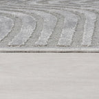Graphic Floor Rug - Patno Channel Silver