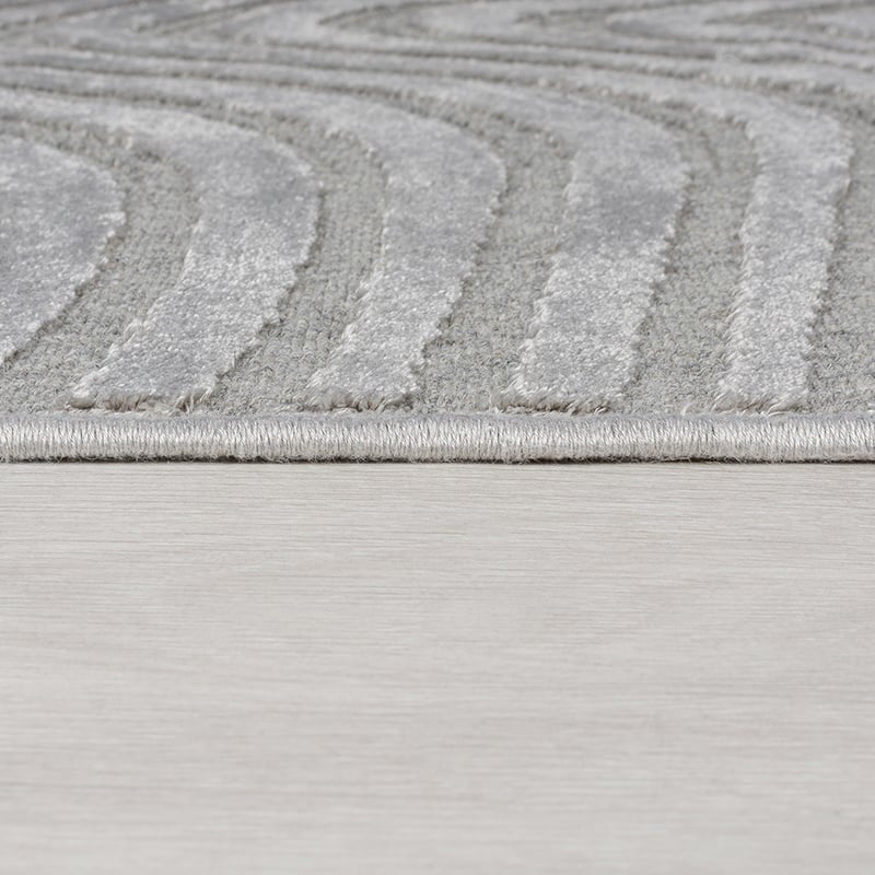 Graphic Floor Rug - Patno Channel Silver