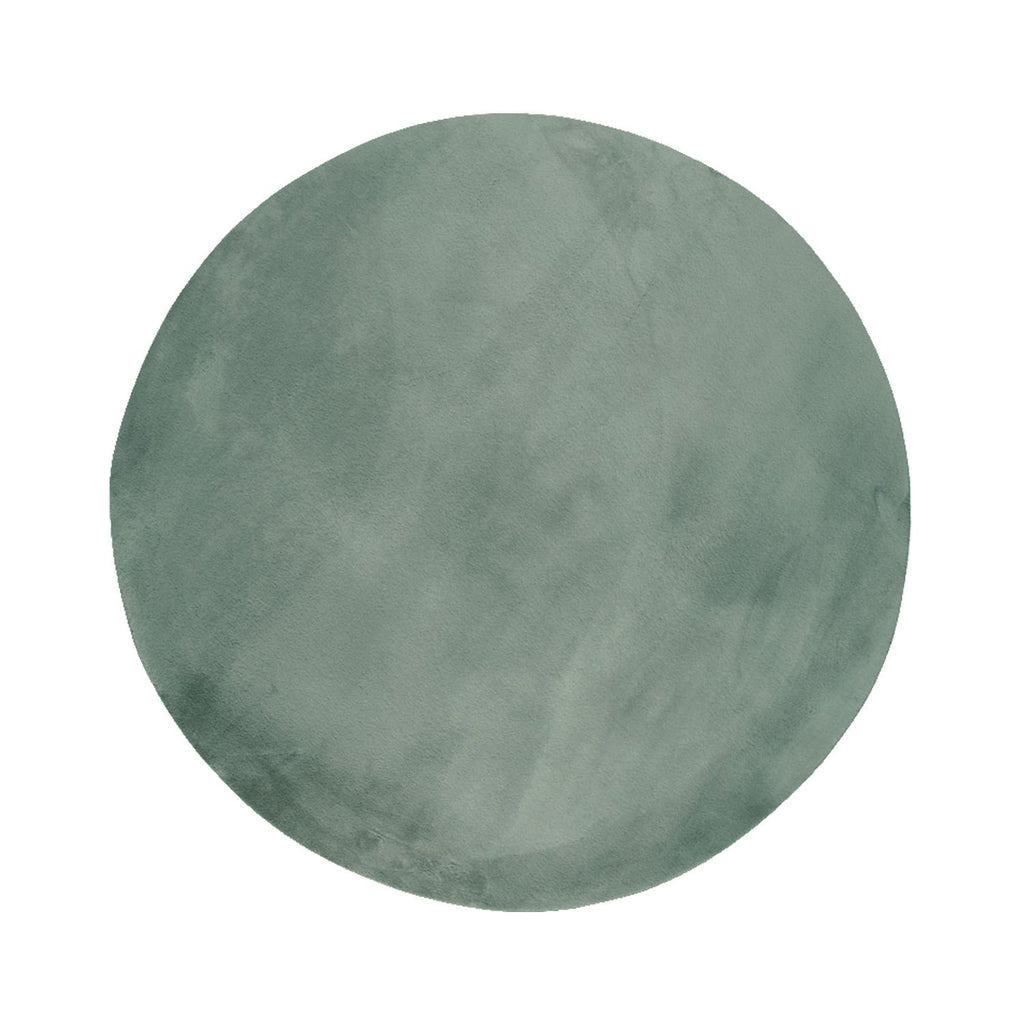 Round Low-Pile Rug - Cozy Green