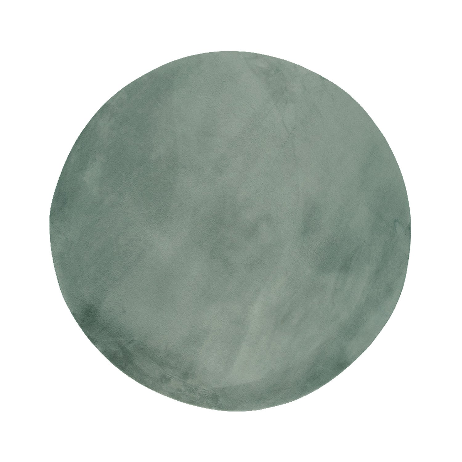 Round Low-Pile Rug - Cozy Green