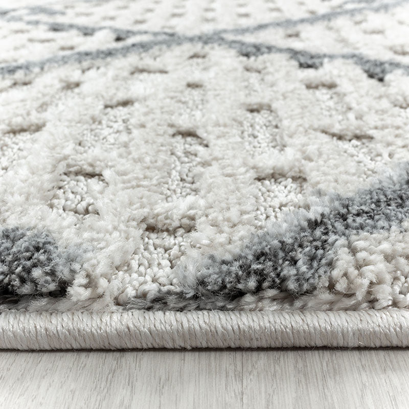 Round Scandinavian floor rug - Pitea Strangle Cream