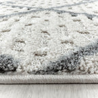 Round Scandinavian floor rug - Pitea Strangle Cream