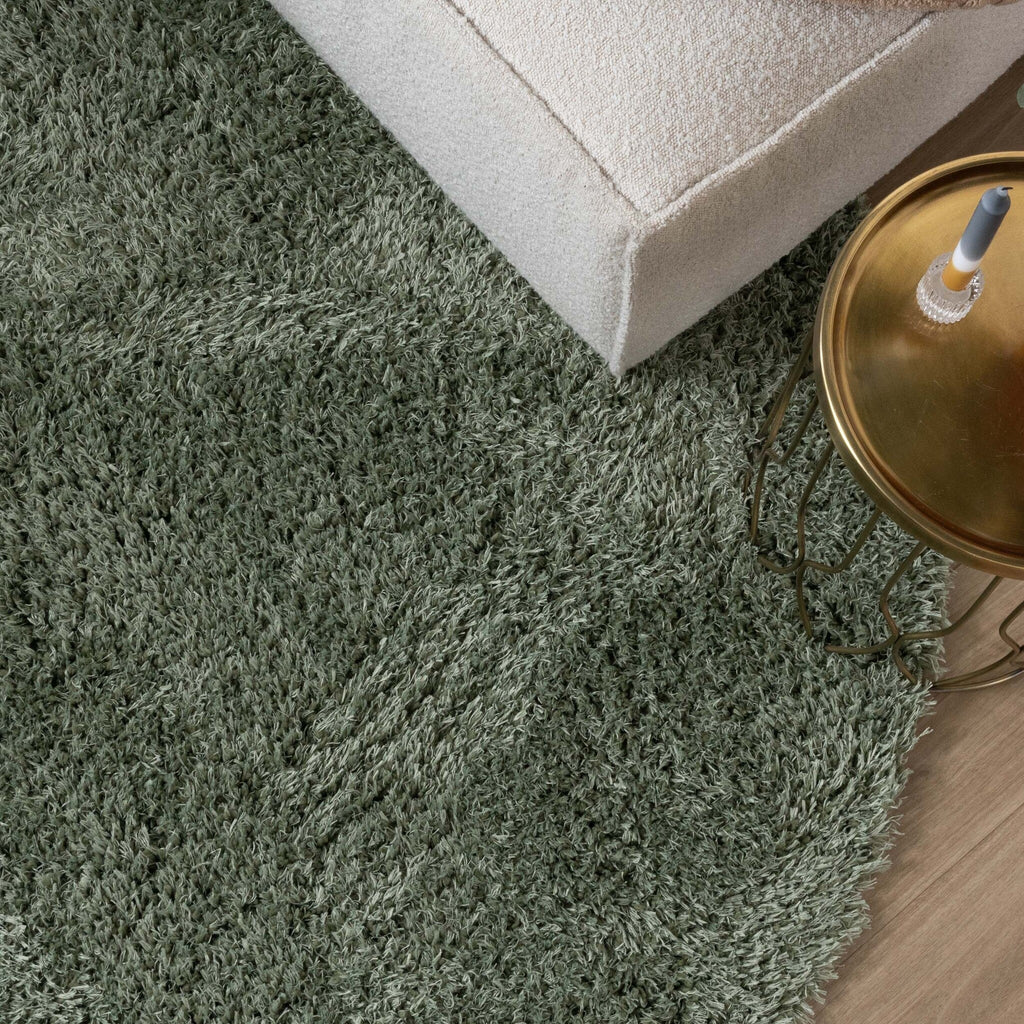 Round Shaggy Rug - Blaze Green