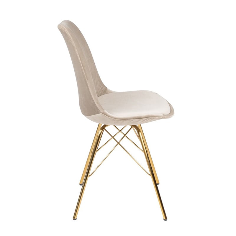 Velvet Chair Champagne - Gold Frame