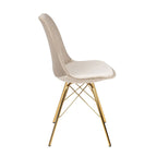 Velvet Chair Champagne - Gold Frame