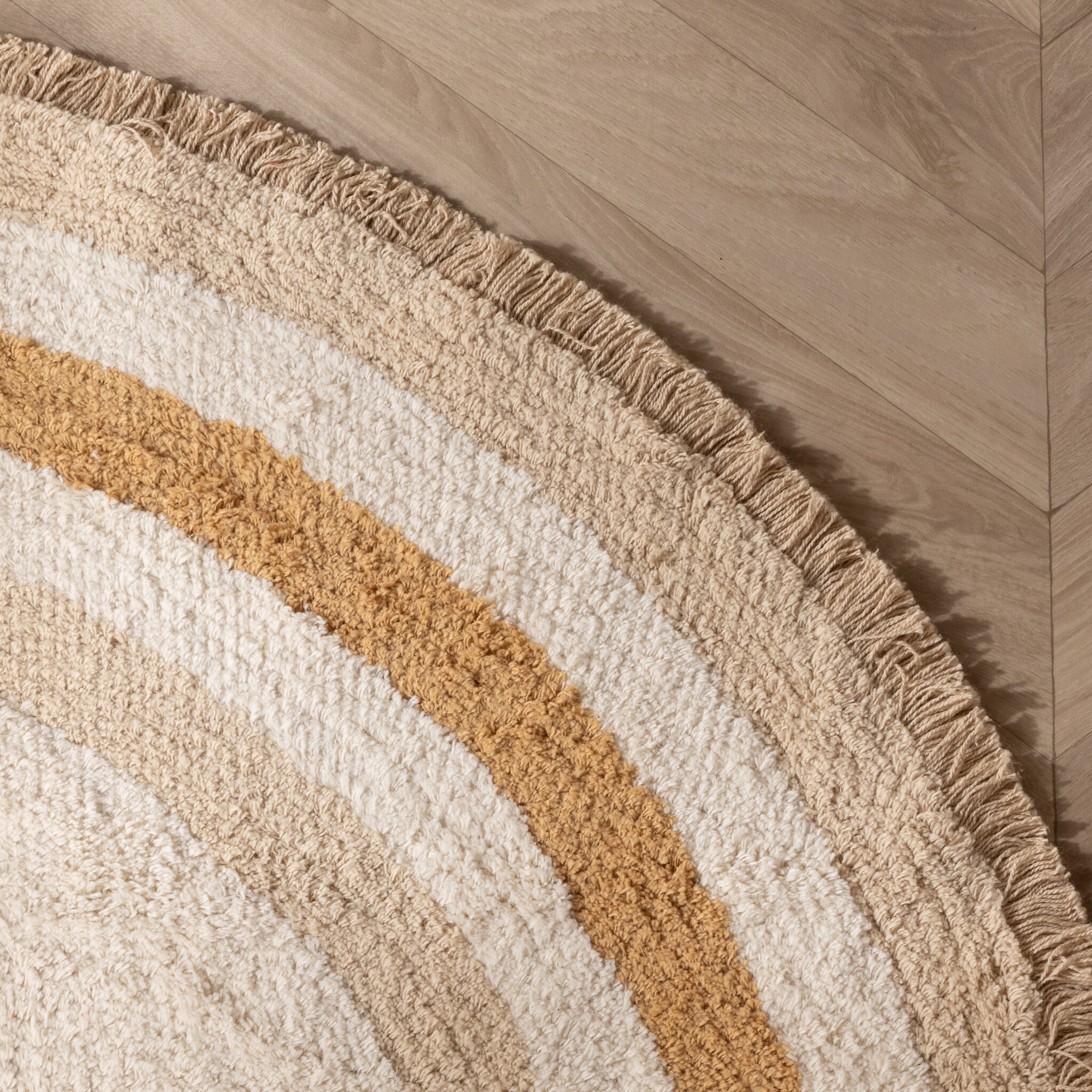 Oval washable children's rug - Milo Beige