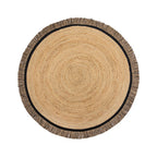 Round jute floor rug - Kahano Natural/Black
