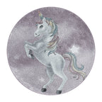 Round Children's Floor Rug Unicorn - Pretty Purple