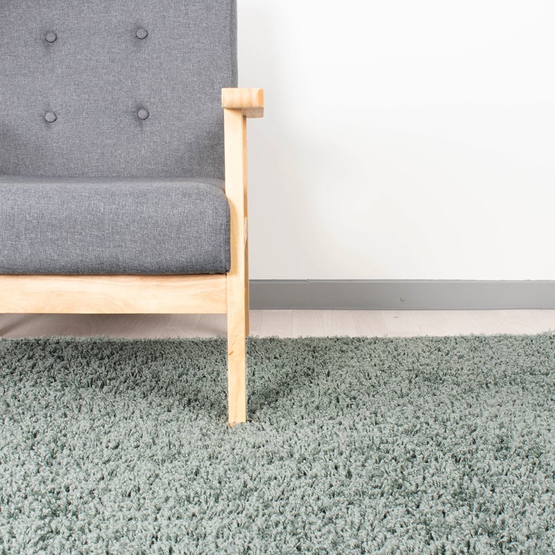 High Pile Rug - Solid Blue/Green