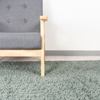 High Pile Rug - Solid Blue/Green