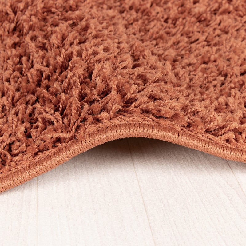 Round High Pile Rug - Solid Terracotta