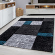 Modern floor rug - Tetris Turquoise 1330